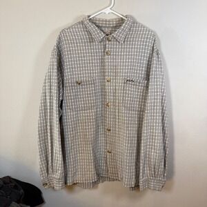 Vintage Rusty Plaid Long Sleeve Button Up Shirt Men's XL Casual Outdoor